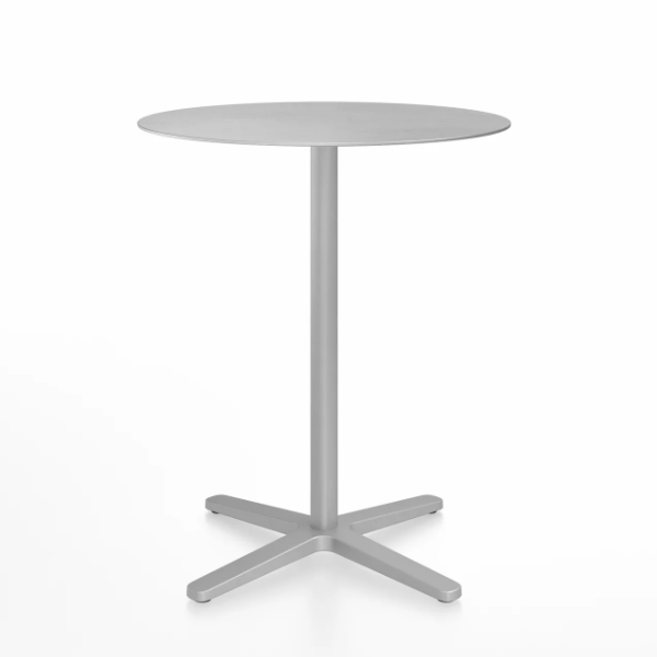 Emeco 2 Inch X Base Counter Table - Round bar seating Emeco 30" / 76cm Silver Powder Coated Hand Brushed Aluminum