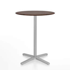 Emeco 2 Inch X Base Counter Table - Round bar seating Emeco 30" / 76cm Silver Powder Coated Walnut