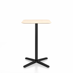 Emeco 2 Inch X Base Counter Table - Square bar seating Emeco 24" / 60cm Black Powder Coated Accoya (Outdoor Approved)