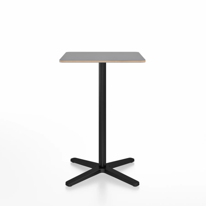 Emeco 2 Inch X Base Counter Table - Square bar seating Emeco 24" / 60cm Black Powder Coated Grey Laminate Plywood