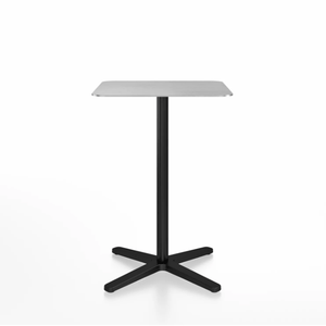 Emeco 2 Inch X Base Counter Table - Square bar seating Emeco 24" / 60cm Black Powder Coated Hand Brushed Aluminum