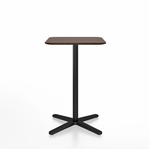Emeco 2 Inch X Base Counter Table - Square bar seating Emeco 24" / 60cm Black Powder Coated Walnut