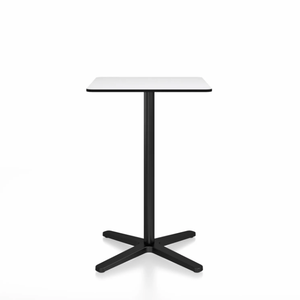 Emeco 2 Inch X Base Counter Table - Square bar seating Emeco 24" / 60cm Black Powder Coated White HPL