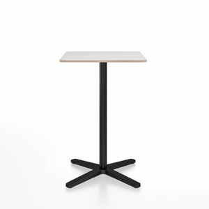 Emeco 2 Inch X Base Counter Table - Square bar seating Emeco 24" / 60cm Black Powder Coated White Laminate Plywood