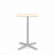 Emeco 2 Inch X Base Counter Table - Square bar seating Emeco 24" / 60cm Silver Powder Coated Accoya (Outdoor Approved)