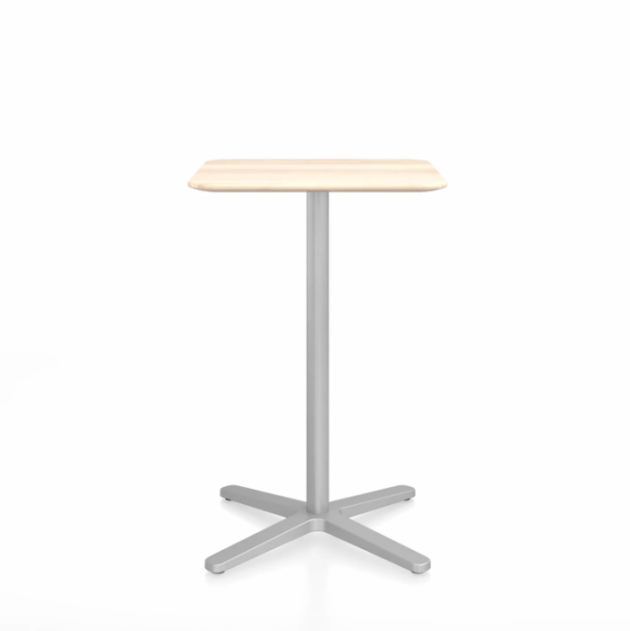 Emeco 2 Inch X Base Counter Table - Square bar seating Emeco 24" / 60cm Silver Powder Coated Accoya (Outdoor Approved)