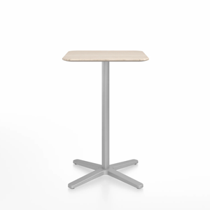 Emeco 2 Inch X Base Counter Table - Square bar seating Emeco 24" / 60cm Silver Powder Coated Ash
