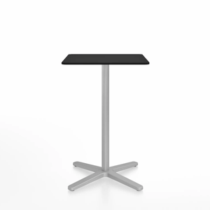 Emeco 2 Inch X Base Counter Table - Square bar seating Emeco 24" / 60cm Silver Powder Coated Black HPL