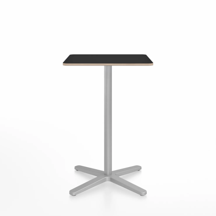 Emeco 2 Inch X Base Counter Table - Square bar seating Emeco 24" / 60cm Silver Powder Coated Black Laminate Plywood