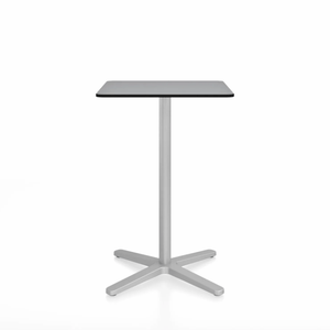 Emeco 2 Inch X Base Counter Table - Square bar seating Emeco 24" / 60cm Silver Powder Coated Grey HPL