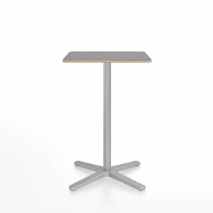 Emeco 2 Inch X Base Counter Table - Square bar seating Emeco 24" / 60cm Silver Powder Coated Grey Laminate Plywood
