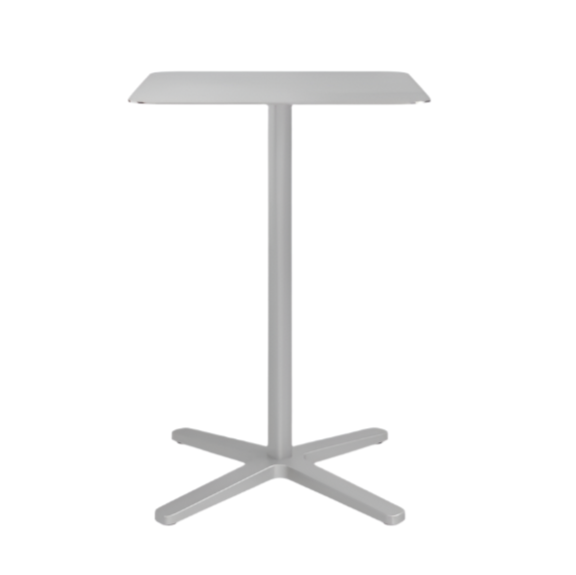 Emeco 2 Inch X Base Counter Table - Square bar seating Emeco 24&quot; / 60cm Silver Powder Coated Hand Brushed Aluminum