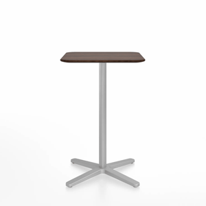 Emeco 2 Inch X Base Counter Table - Square bar seating Emeco 24" / 60cm Silver Powder Coated Walnut