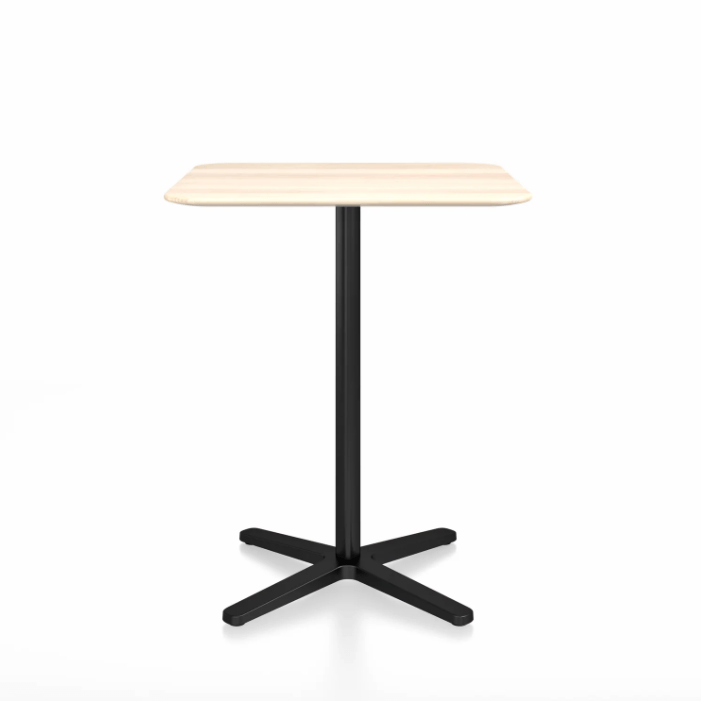 Emeco 2 Inch X Base Counter Table - Square bar seating Emeco 30" / 76cm Black Powder Coated Accoya (Outdoor Approved)