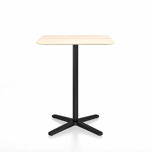 Emeco 2 Inch X Base Counter Table - Square bar seating Emeco 30" / 76cm Black Powder Coated Accoya (Outdoor Approved)
