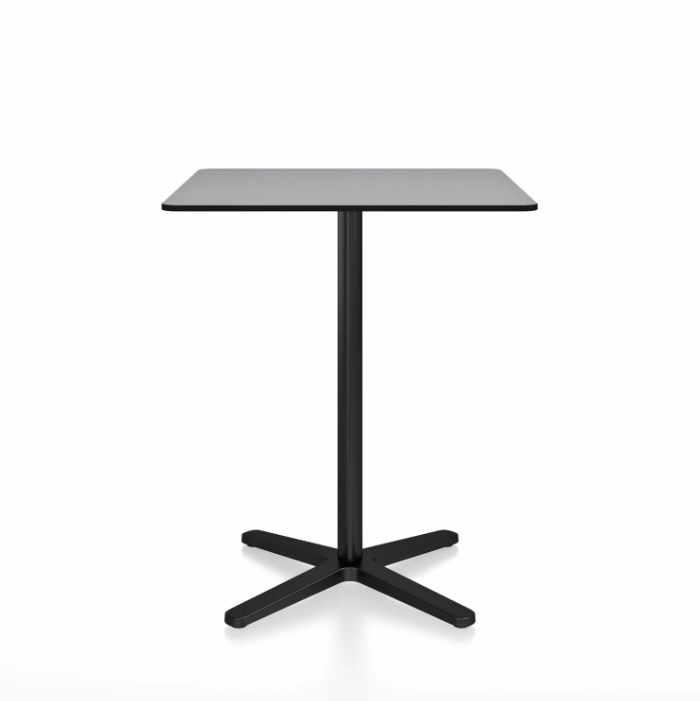 Emeco 2 Inch X Base Counter Table - Square bar seating Emeco 30" / 76cm Black Powder Coated Grey HPL