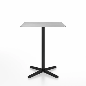 Emeco 2 Inch X Base Counter Table - Square bar seating Emeco 30" / 76cm Black Powder Coated Hand Brushed Aluminum