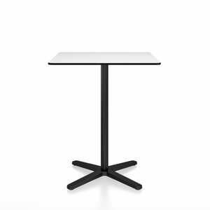 Emeco 2 Inch X Base Counter Table - Square bar seating Emeco 30" / 76cm Black Powder Coated White HPL
