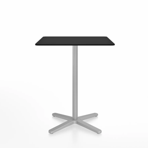 Emeco 2 Inch X Base Counter Table - Square bar seating Emeco 30" / 76cm Silver Powder Coated Black HPL