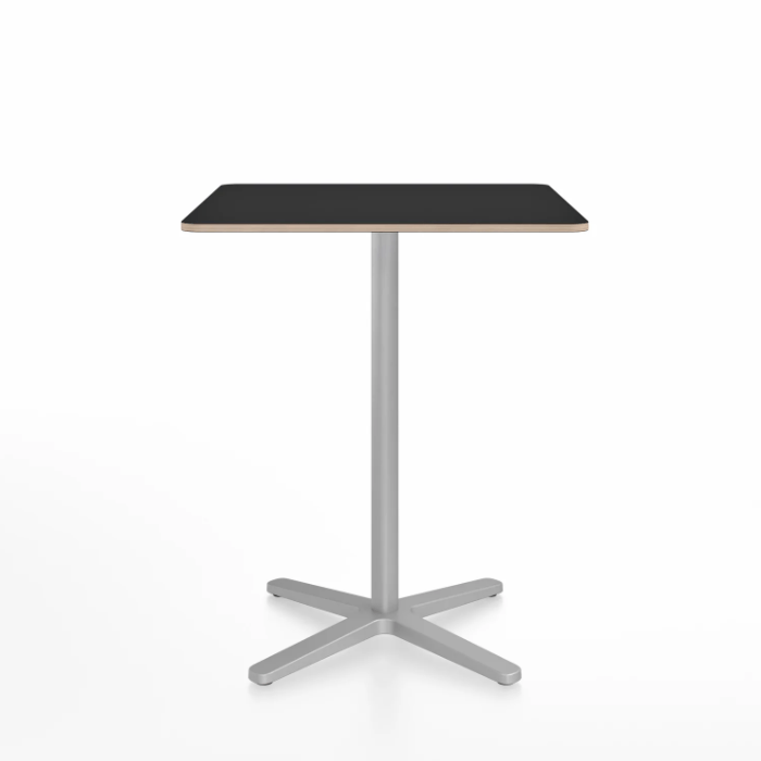 Emeco 2 Inch X Base Counter Table - Square bar seating Emeco 30" / 76cm Silver Powder Coated Black Laminate Plywood