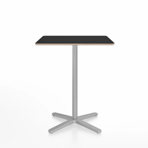 Emeco 2 Inch X Base Counter Table - Square bar seating Emeco 30" / 76cm Silver Powder Coated Black Laminate Plywood