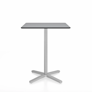 Emeco 2 Inch X Base Counter Table - Square bar seating Emeco 30" / 76cm Silver Powder Coated Grey HPL
