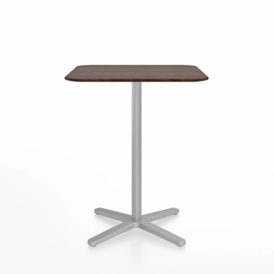 Emeco 2 Inch X Base Counter Table - Square bar seating Emeco 30" / 76cm Silver Powder Coated Walnut