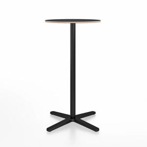 Emeco 2 Inch X Base Bar Table - Round bar seating Emeco 24" / 60cm Black Powder Coated Black Laminate Plywood