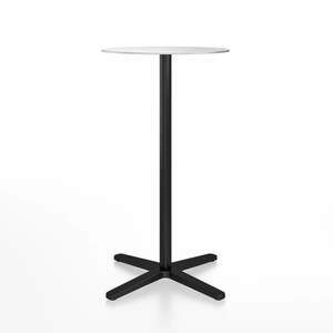 Emeco 2 Inch X Base Bar Table - Round bar seating Emeco 24" / 60cm Black Powder Coated Hand Brushed Aluminum
