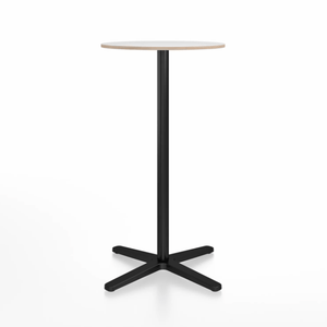 Emeco 2 Inch X Base Bar Table - Round bar seating Emeco 24" / 60cm Black Powder Coated White Laminate Plywood