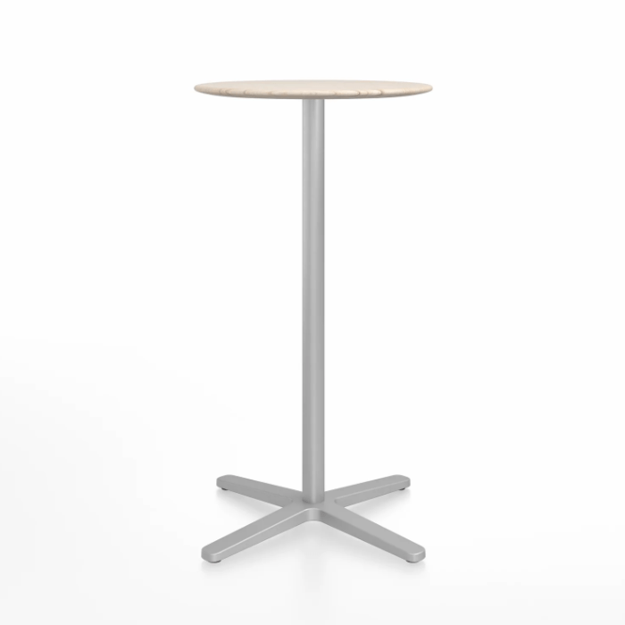 Emeco 2 Inch X Base Bar Table - Round bar seating Emeco 24" / 60cm Silver Powder Coated Ash