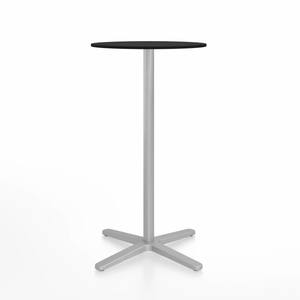 Emeco 2 Inch X Base Bar Table - Round bar seating Emeco 24" / 60cm Silver Powder Coated Black HPL