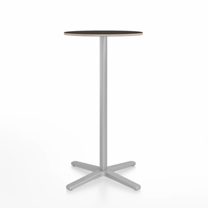 Emeco 2 Inch X Base Bar Table - Round bar seating Emeco 24" / 60cm Silver Powder Coated Black Laminate Plywood