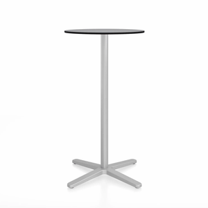 Emeco 2 Inch X Base Bar Table - Round bar seating Emeco 24" / 60cm Silver Powder Coated Grey HPL