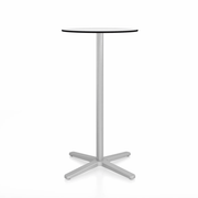 Emeco 2 Inch X Base Bar Table - Round bar seating Emeco 24" / 60cm Silver Powder Coated White HPL