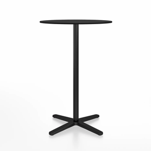 Emeco 2 Inch X Base Bar Table - Round bar seating Emeco 30" / 76cm Black Powder Coated Black HPL
