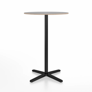 Emeco 2 Inch X Base Bar Table - Round bar seating Emeco 30" / 76cm Black Powder Coated Grey Laminate Plywood