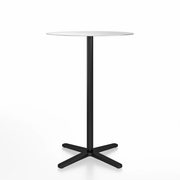 Emeco 2 Inch X Base Bar Table - Round bar seating Emeco 30" / 76cm Black Powder Coated Hand Brushed Aluminum