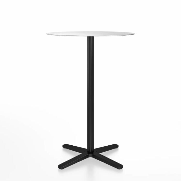 Emeco 2 Inch X Base Bar Table - Round bar seating Emeco 30&quot; / 76cm Black Powder Coated Hand Brushed Aluminum