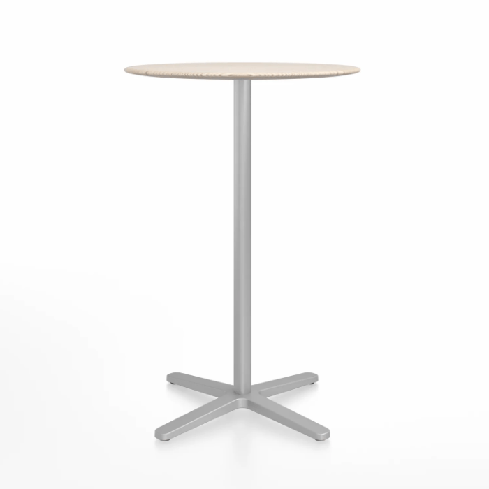 Emeco 2 Inch X Base Bar Table - Round bar seating Emeco 30" / 76cm Silver Powder Coated Ash