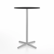 Emeco 2 Inch X Base Bar Table - Round bar seating Emeco 30" / 76cm Silver Powder Coated Black HPL