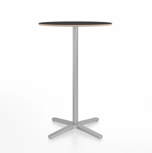 Emeco 2 Inch X Base Bar Table - Round bar seating Emeco 30" / 76cm Silver Powder Coated Black Laminate Plywood