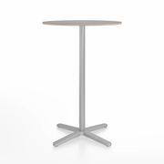 Emeco 2 Inch X Base Bar Table - Round bar seating Emeco 30" / 76cm Silver Powder Coated Grey Laminate Plywood