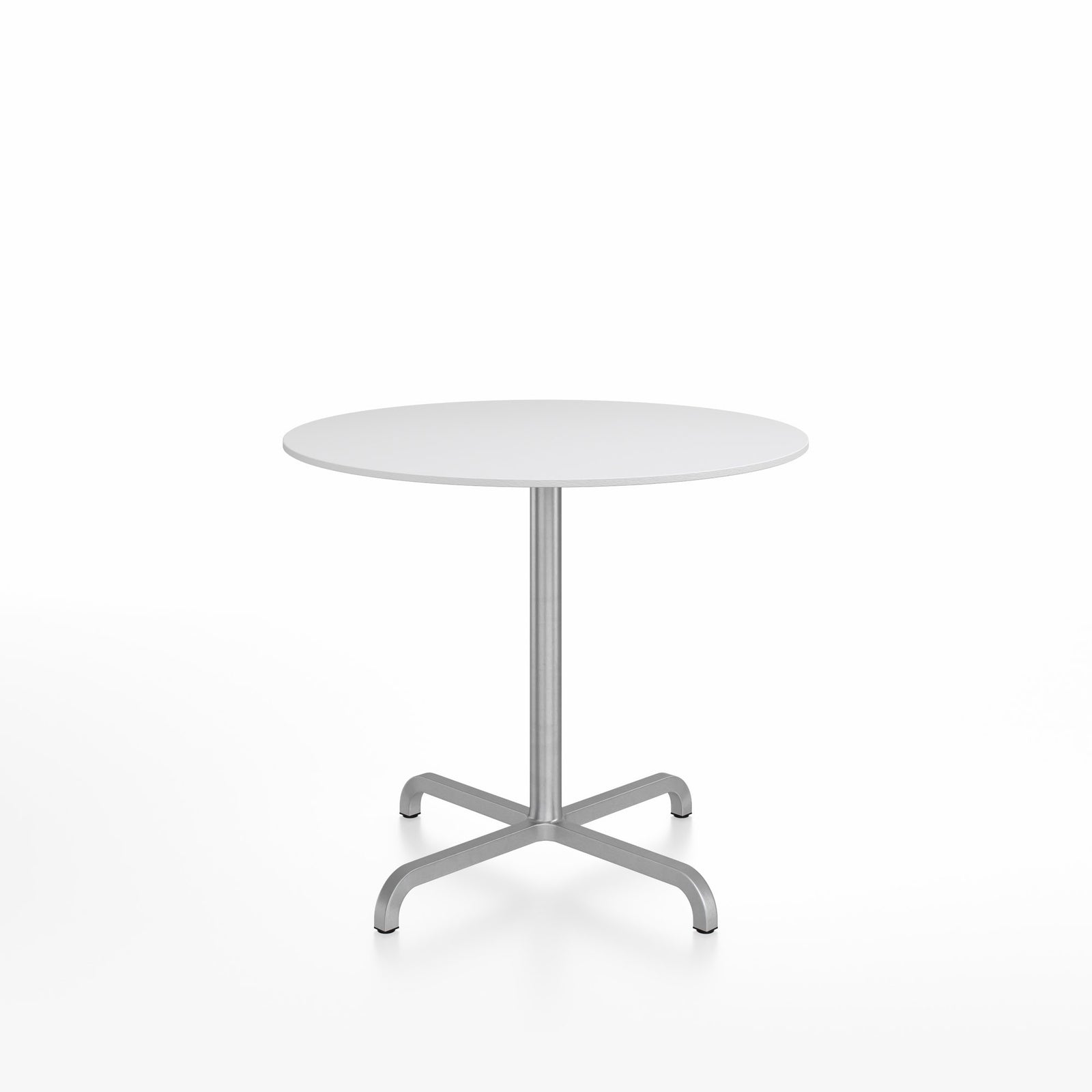 20-06 Round Cafe Table bar height tables Emeco 36” White HPL 