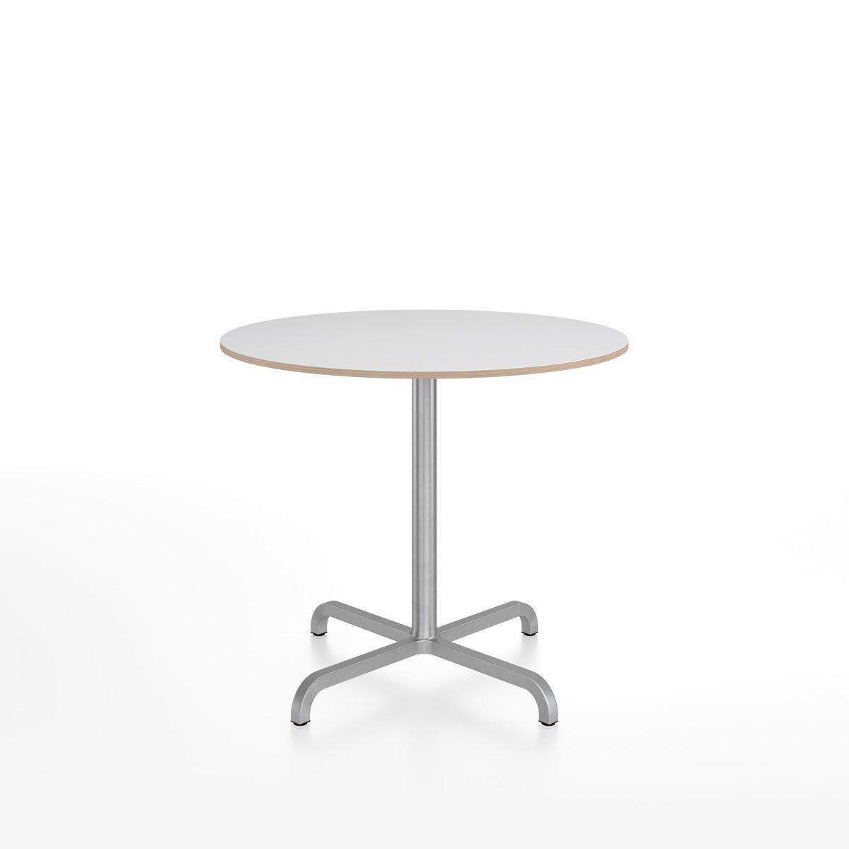 20-06 Round Cafe Table bar height tables Emeco 36” White Laminate Plywood 