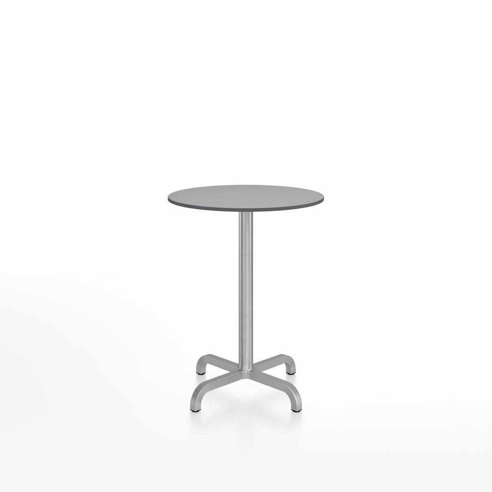 20-06 Round Cafe Table bar height tables Emeco 24” Gray HPL 