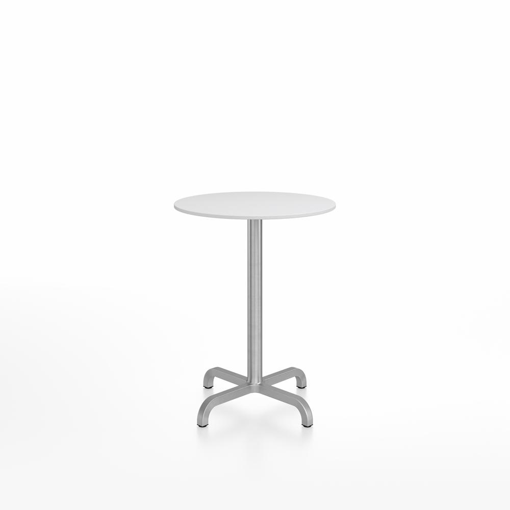 20-06 Round Cafe Table bar height tables Emeco 24” White HPL 