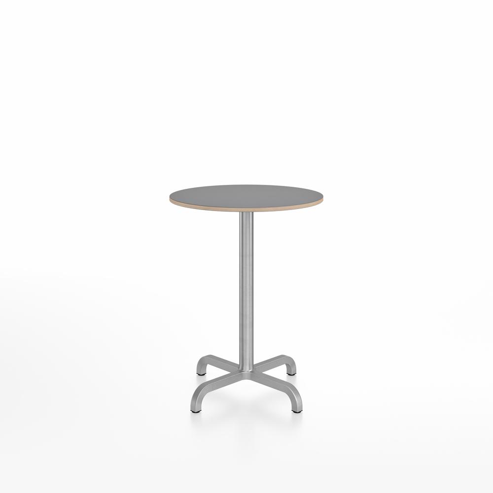 20-06 Round Cafe Table bar height tables Emeco 24” Gray Laminate Plywood 