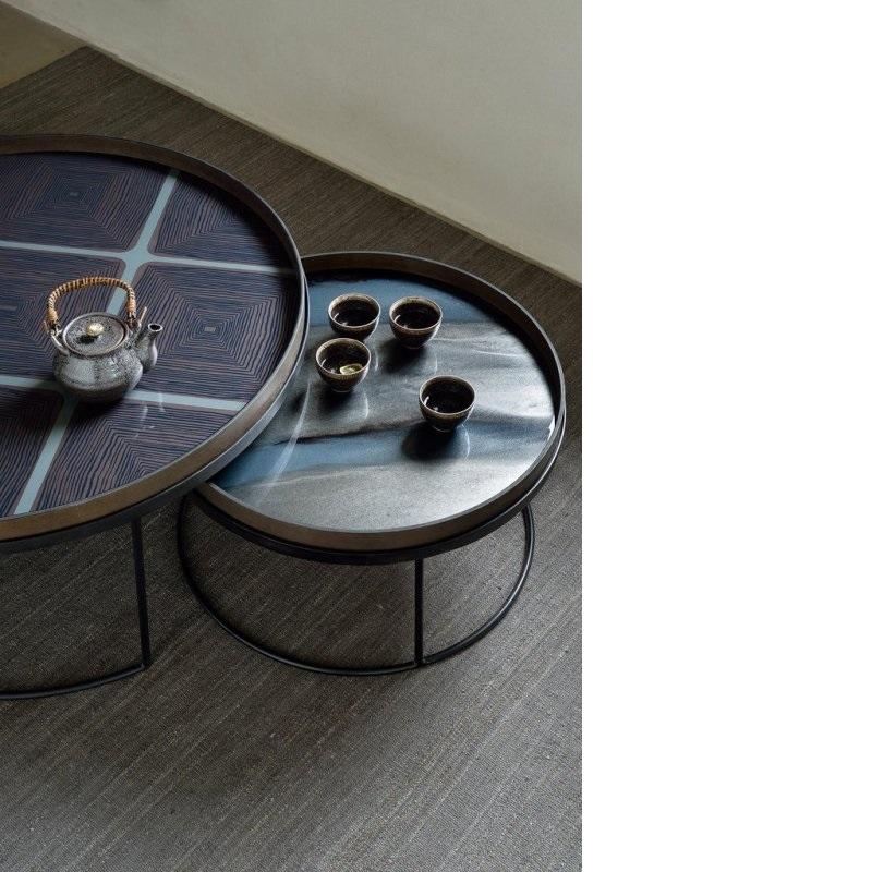 Graphite Organic Glass Tray Tray Ethnicraft 