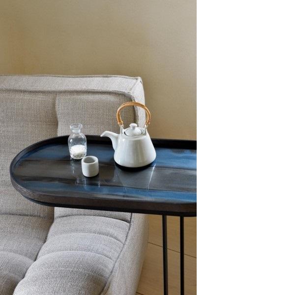 Graphite Organic Oblong Glass Tray Tray Ethnicraft 